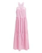 Notes Du Nord Kim Striped Maxi Dress Pink/white 36