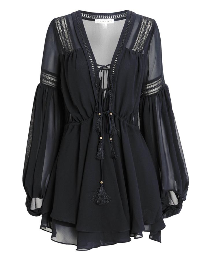 Shona Joy Rafaella Drawstring Mini Dress Navy 10