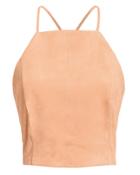 5th & Mode Fifth & Mode Brooklyn Lace-up Suede Top Blush Zero