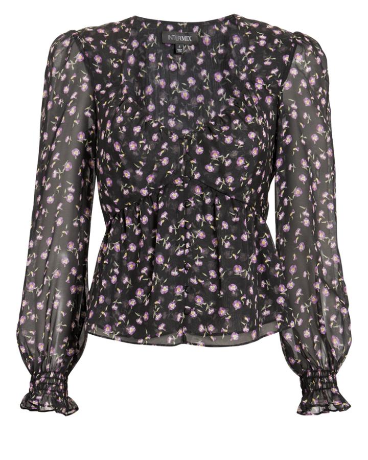 Exclusive For Intermix Intermix Alma Printed Top Dark Floral Zero