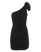 Redemption One Shoulder Lurex Mini Dress Black 38