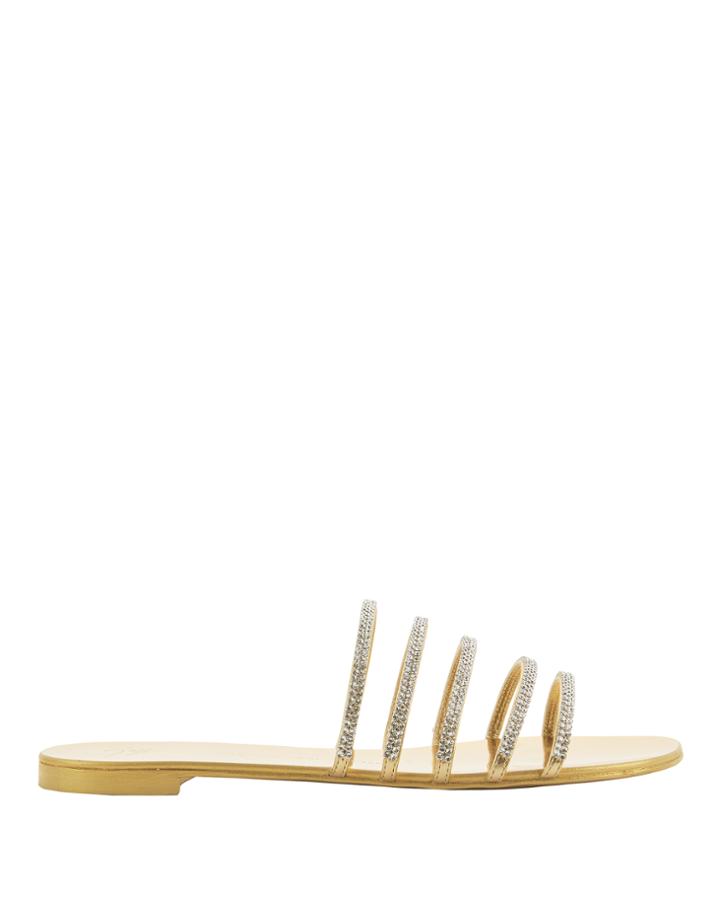"giuseppe Zanotti Strappy Crystal-embellished Slide Sandals"