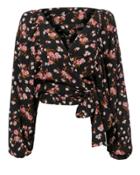 Alc A.l.c. Carla Floral Print Wrap Top Multi Zero