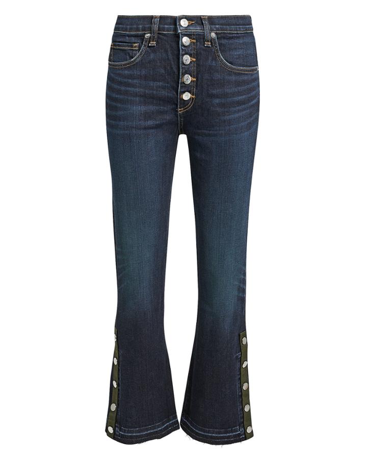 Veronica Beard Carolyn Side Vent Jeans Dark Blue Denim 26
