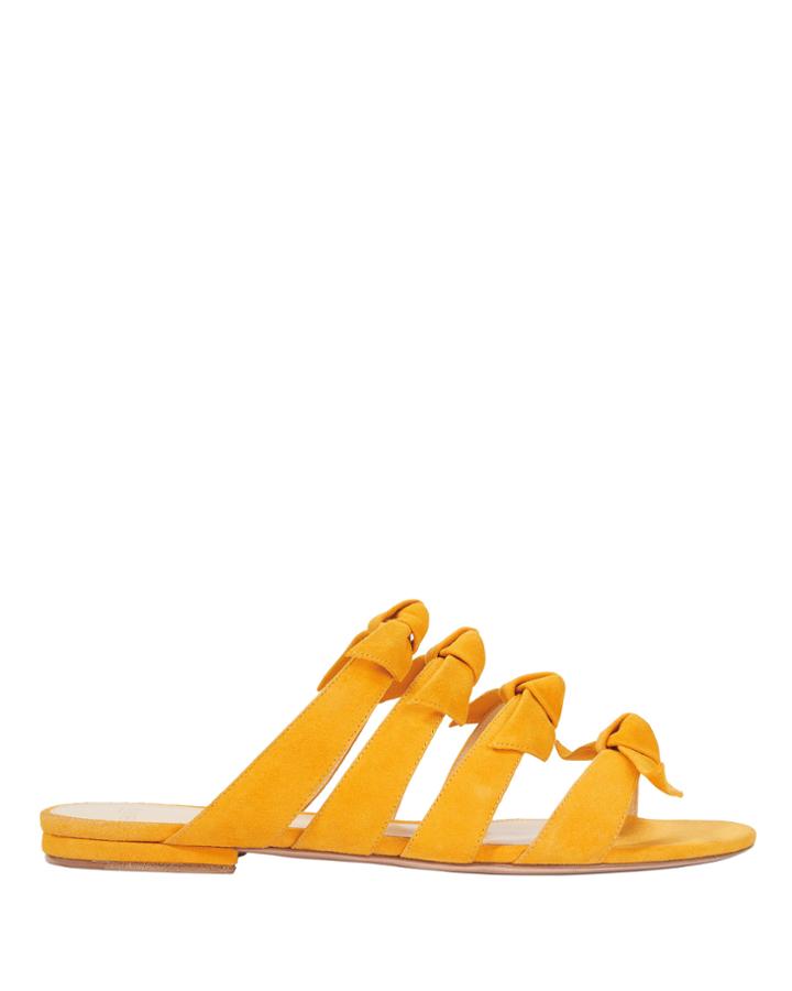 Alexandre Birman Knotted Yellow Suede Sandals Yellow 39