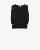 Jonathan Simkhai Crossover Knit Crop Top: Black