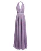 Philosophy Di L.serafini Philosophy Di Lorenzo Serafini Lurex Striped Halter Gown Blue/purple 40