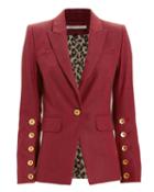 Veronica Beard Steele Cutaway Jacket Red Herringbone 6