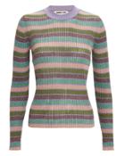 Mcq By Alexander Mcqueen Metallic Striped Top Purple/green/stripe P