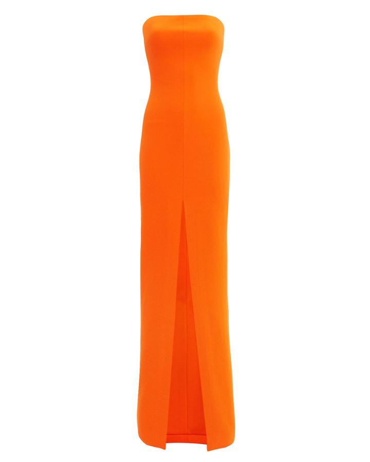 Solace London Bysha Tangerine Strapless Gown Tangerine 2
