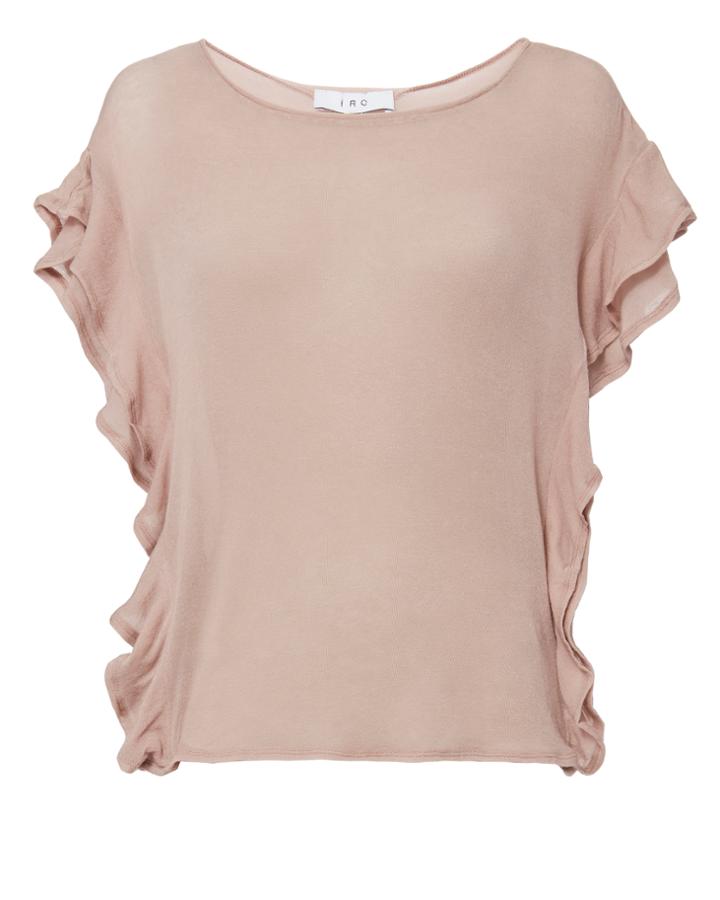 Iro Dalia Ruffle Sleeve Tee Blush P
