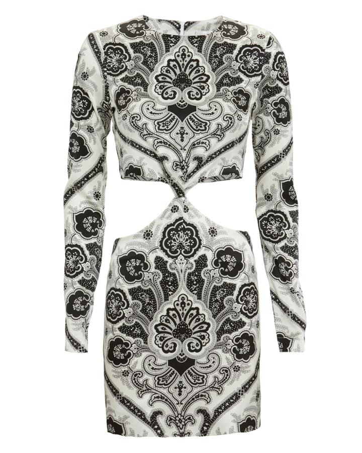 Caroline Constas Lila Cutout Side Mini Dress Black/white S