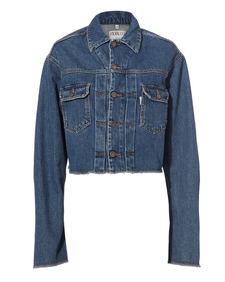 Fiorucci Berty Angel Patch Cropped Denim Jacket Denim-lt S