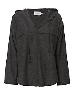 Flannel Totem Hooded Grey Top