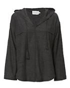 Flannel Totem Hooded Grey Top