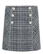 Veronica Beard Stark Tweed Mini Skirt Navy 6