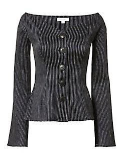 Beaufille Atria Pinstripe Off Shoulder Top