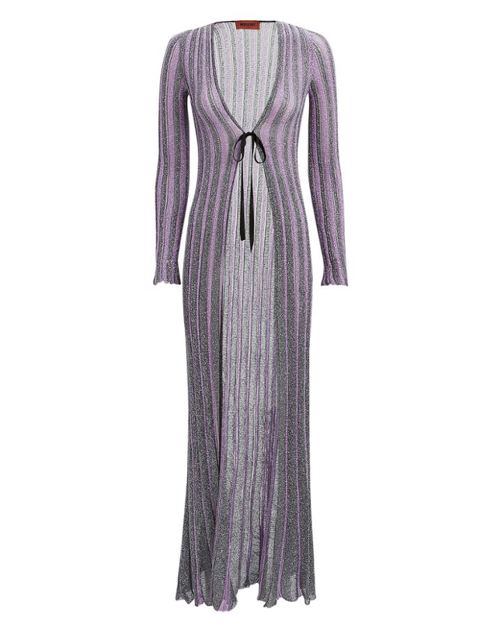 Missoni Purple Striped Lurex Duster Purple/silver 36