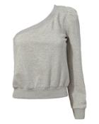 Alc A.l.c. Crane One Shoulder Sweatshirt Grey-lt P