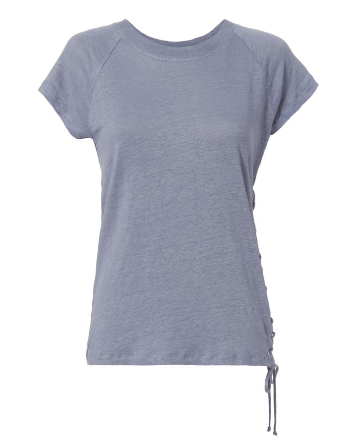 Iro Irys Side Lace-up Tee Blue-lt P