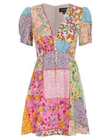 Saloni London Saloni Lea Patchwork Dress Floral/patchwork 6