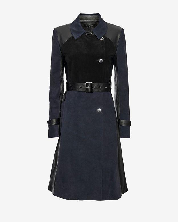 Ohne Titel Colorblock Suede Trench Coat