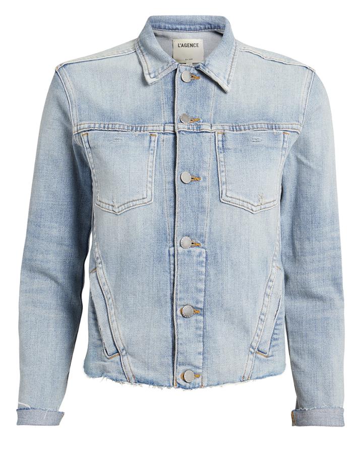 L'agence Janelle Mojave Denim Jacket Light Blue Denim P