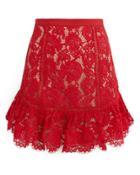 Saylor Elise Lace Mini Skirt Red S