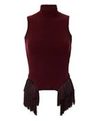 Mugler Fringe Trim Sleeveless Knit Sweater