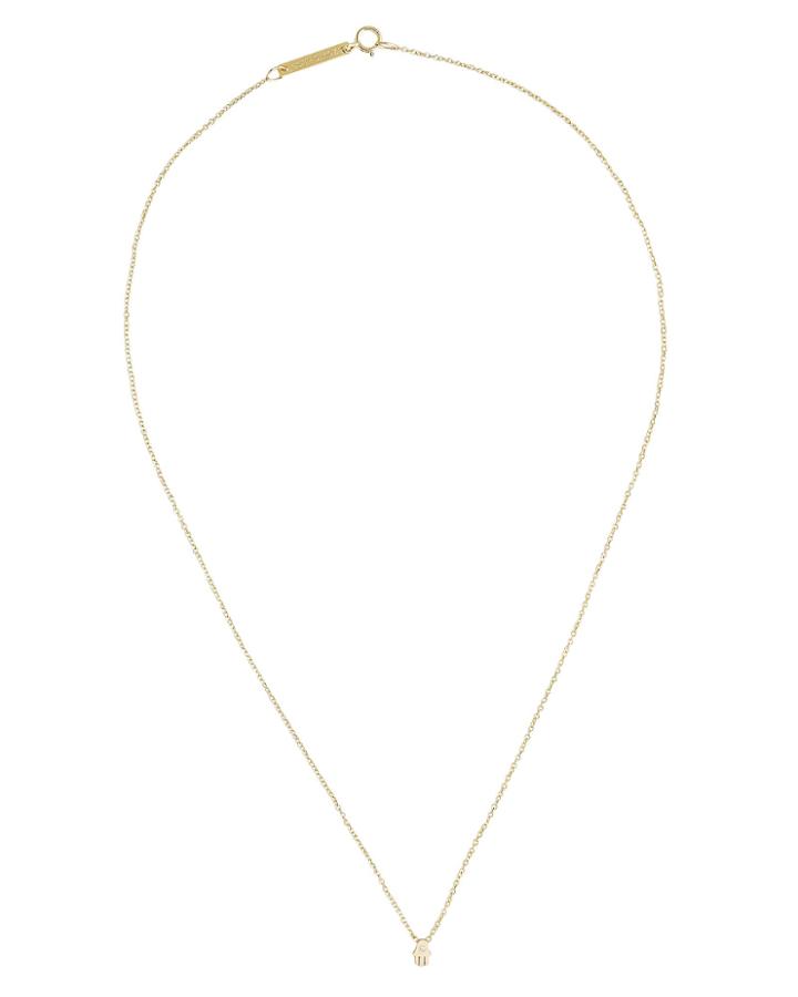 Zoe Chicco Itty Bitty Hamsa Necklace Gold 1size