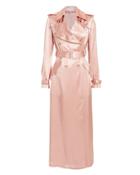 Fleur Du Mal Rosewater Satin Trench Coat Pink Zero