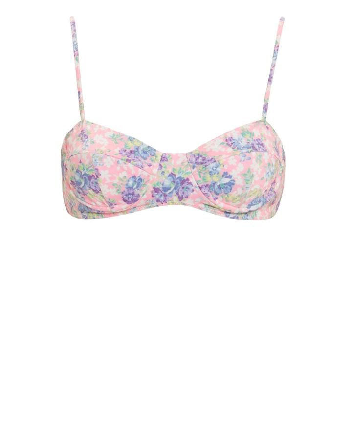 Love Shack Fancy Loveshackfancy Cassandra Bandeua Bikini Top Lilac/floral M