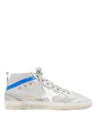Golden Goose Mid Star Shearling Suede Silver Sneakers Silver/blue 36