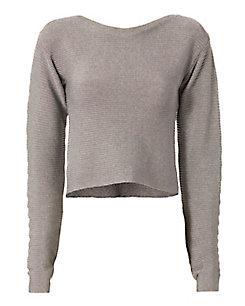 Mugler Open Back Metallic Cropped Sweater
