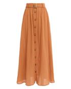 Lisa Marie Fernandez Belted Crinkle Skirt Brown 1