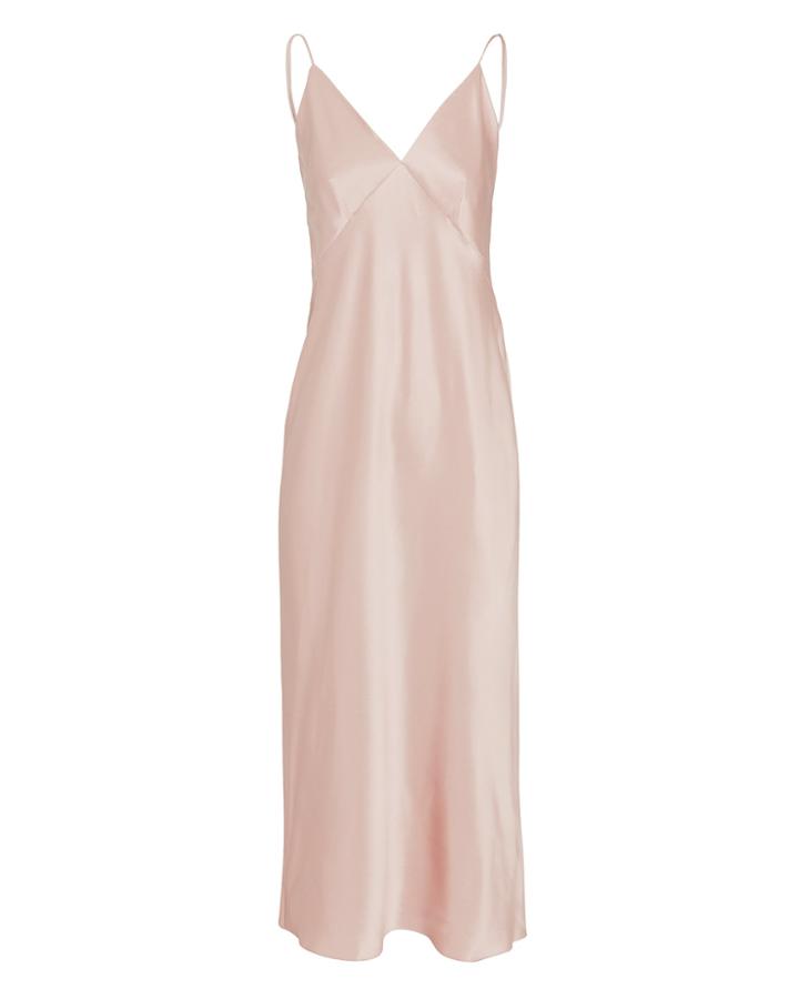 Olivia Von Halle Issa Blush Slip Dress Blush 2