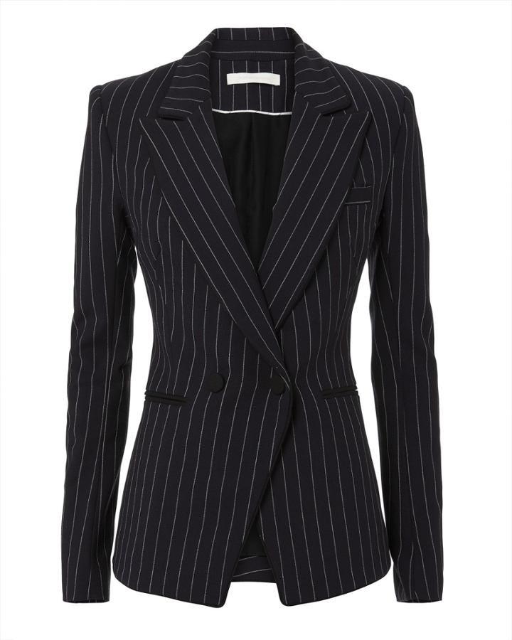 Jonathan Simkhai Pinstripe Fitted Blazer Navy 4
