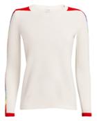 Madeleine Thompson Lodi Rainbow Sleeve Pullover Ivory/rainbow M
