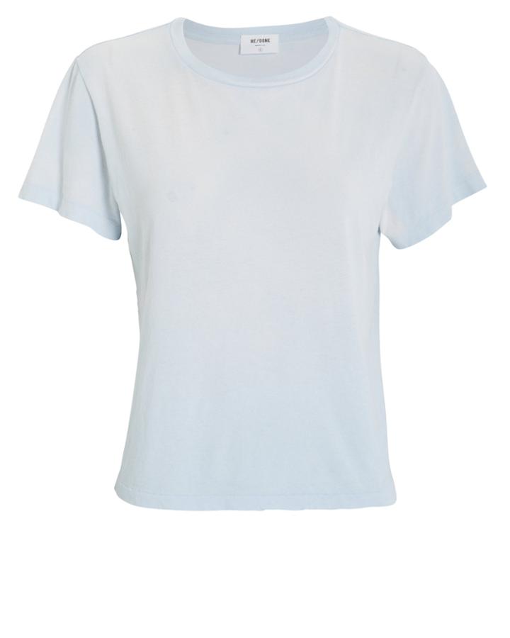 Re/done The 70's Rolled Cuff Jersey Tee Powder Blue L