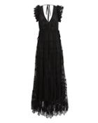 Ulla Johnson Fifi Embroidered Maxi Dress Black 6