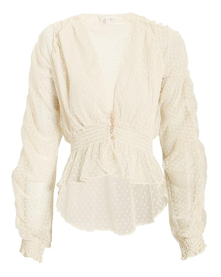 Devine Heritage Divine Hirtage Lace Ruched Top Ivory S
