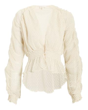 Devine Heritage Divine Hirtage Lace Ruched Top Ivory S