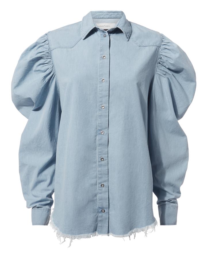Marques Almeida Marques' Almeida Cowboy Puff Sleeve Denim Shirt Denim-lt P