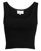3.1 Phillip Lim Black Ribbed Cropped Tank Black P