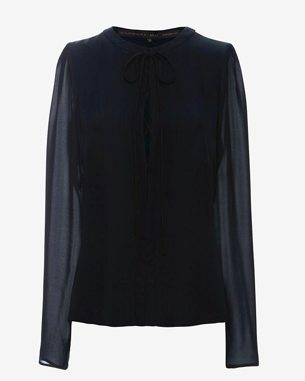Barbara Bui Lace Up Silk Blouse
