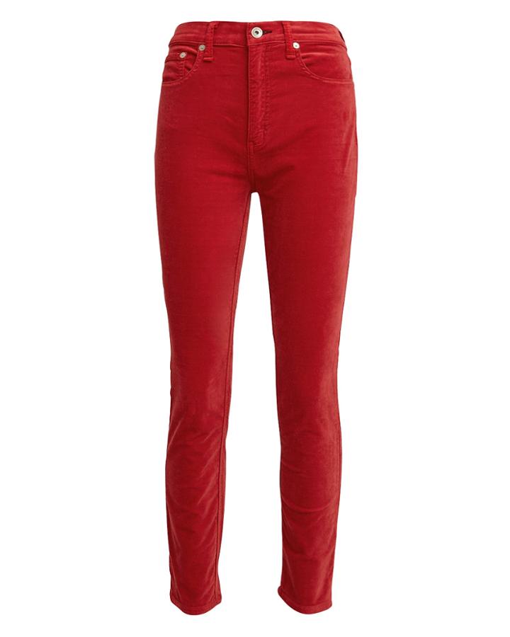 Rag And Bone Rag & Bone/jean Skinny Chili Velvet Skinny Pants Pink-drk 24