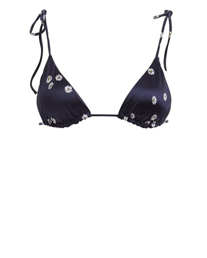 Bond Eye Zippi Bikini Top Navy/floral S