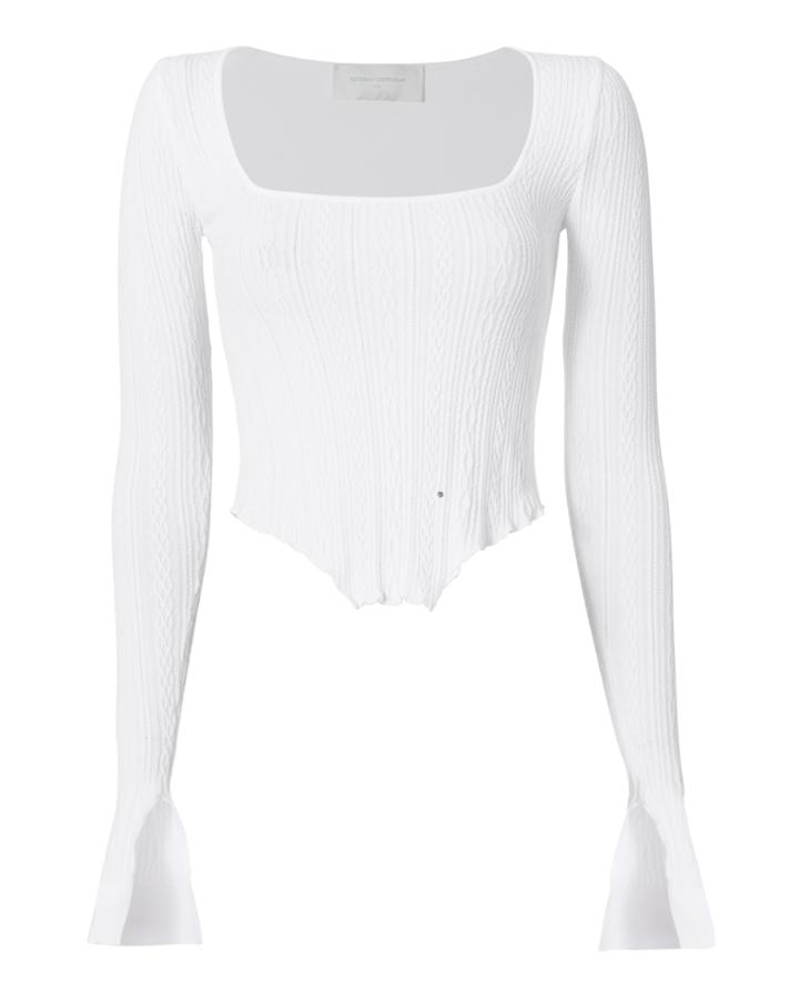 Intermix Esteban Cortazar Kira Corset Hem Knit Top White S