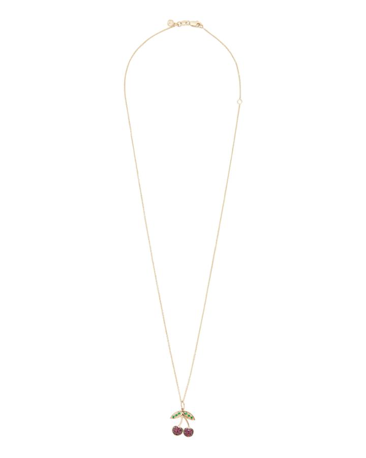 Sydney Evan Cherry Diamond Necklace Metallic 1size