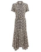 A.l.c. Clarkson Belted Snakeskin Shirt Dress Grey/snakeskin 6